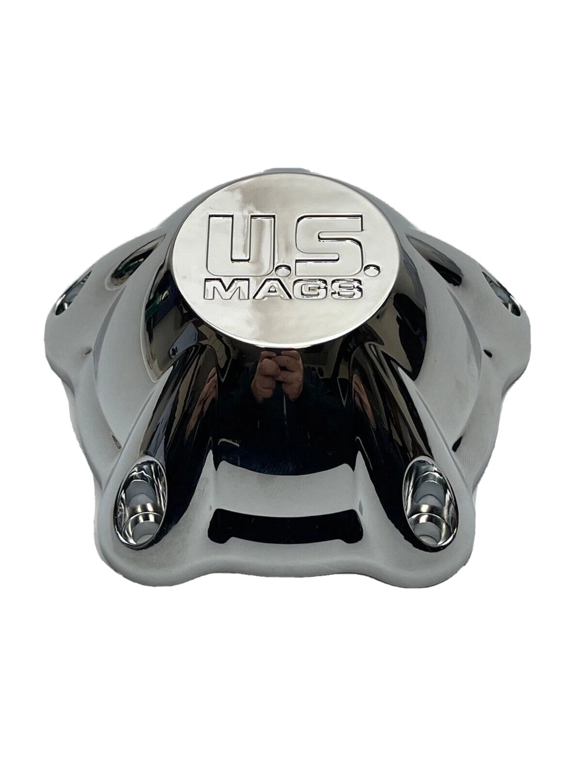 U.S. Mags 1002-13P chrome wheel center cap on a white background