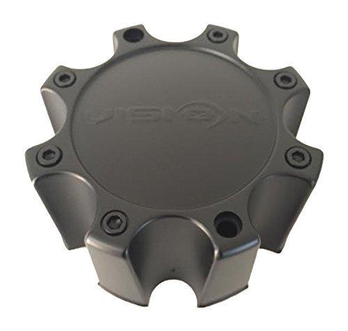 Pre-owned Vision Matte Black wheel center cap, part C326MB-8CLV