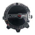 Vision Matte Black wheel center cap, part C394PLMB-8V