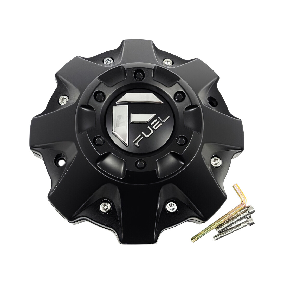 Fuel Matte Black wheel center cap, part 1001-63BKIT5
