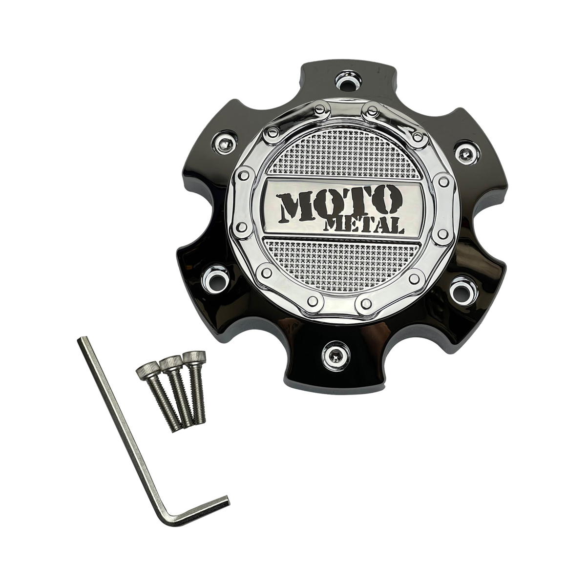 Moto Metal Chrome wheel center cap, part 1079L145MO2CH