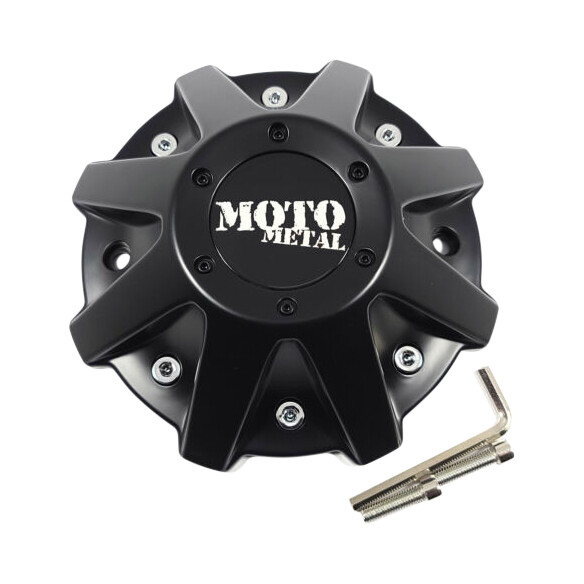 Moto Metal Satin Black wheel center cap, part MO970L214SBO-2