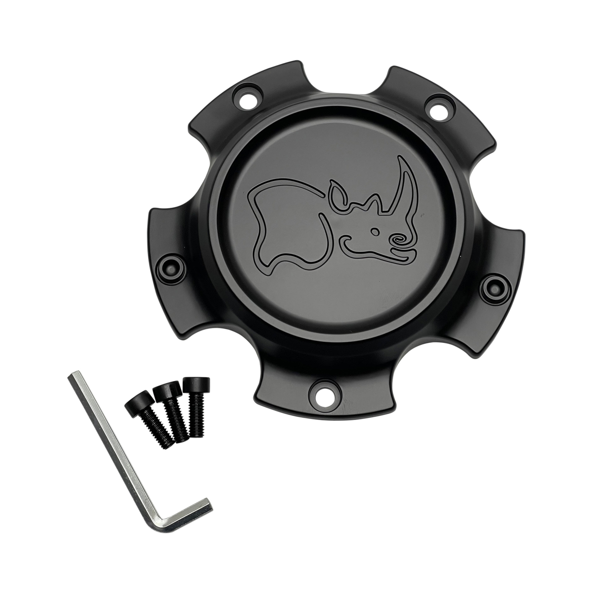 Black Rhino Hard Alloys Matte Black wheel center cap, part CCBR65135140MM
