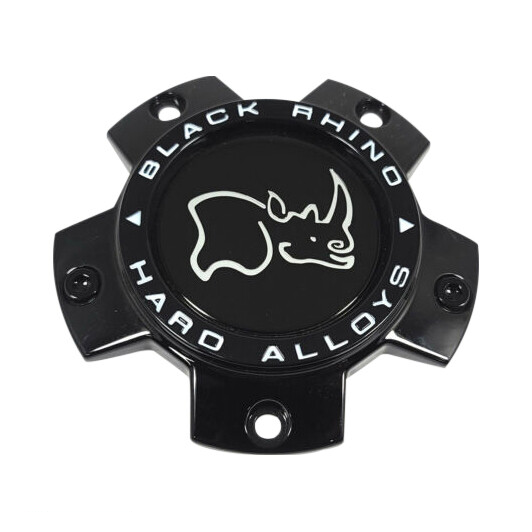 Black Rhino Hard Alloys Gloss Black wheel center cap, part CCBR35127GBFLAT