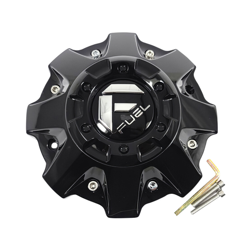 Fuel Gloss Black wheel center cap, part 1001-63GBKIT5