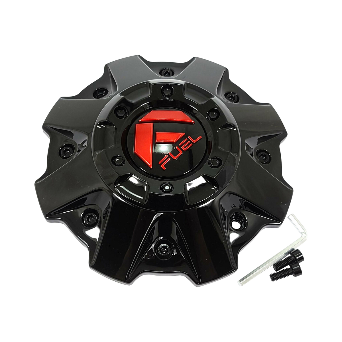 Fuel Gloss Black wheel center cap, part 1001-81GBQ