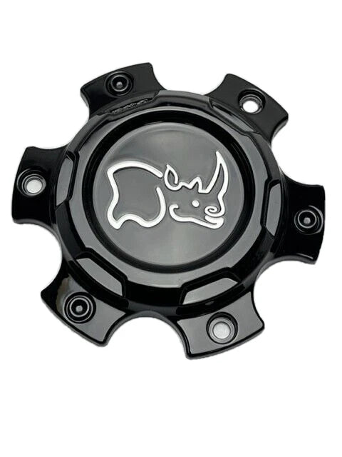 Black Rhino gloss black wheel center cap, part CCBR76135140GB