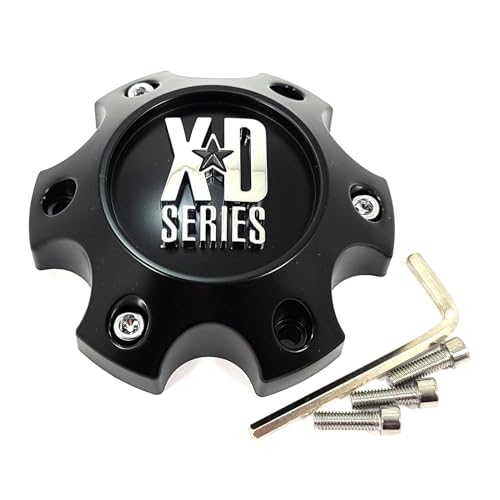 Pre-owned KMC XD Series Satin Black wheel center cap, part 1079L120SB-H34